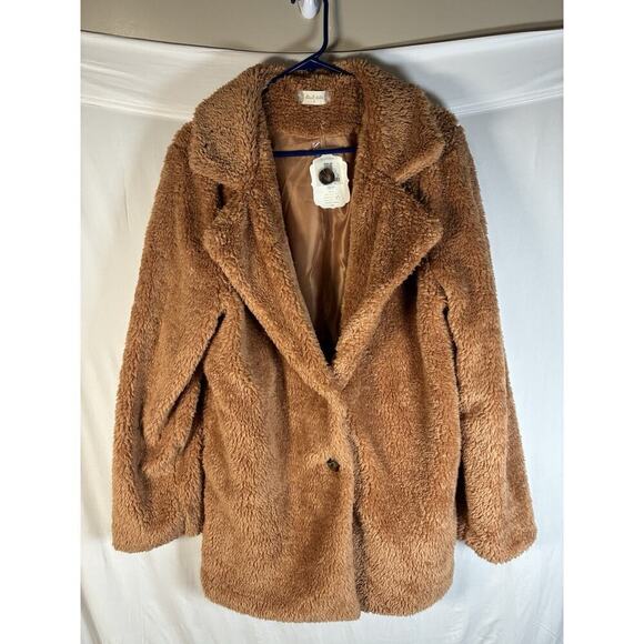 Altar'd State Jackets & Blazers - NWT Altar’d State Teddy Coat Small Oversized Camel Sherpa Jacket Cozy Preppy